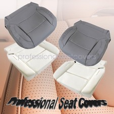New For 14-19 Gmc Sierra Both Side Bottom Leather Seat Cover Gray Foam Cushion