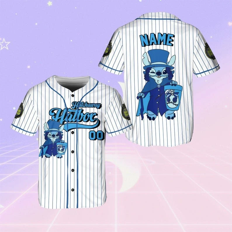 Personalized Stitch Hatbox Ghost Haunted Mansion Baseball Jersey Shirt