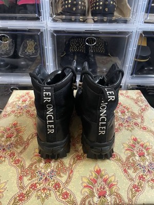 $795 Moncler Womens Leather Hellis Boots  Size 39 EUR, 8.5 / 9 US