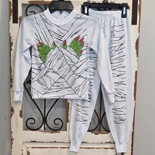 Vtg Wormser Wear Kids Mummy Pajamas Size 6-7 Halloween Monster Hands 80s 90s USA