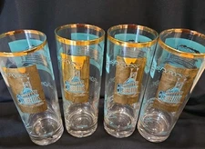 Libbey Southern Comfort Riverboat Set of 4 Highball Whiskey Glasses 1960's