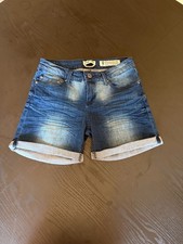 Indigo Rein Women's Blue Denim Folded Hem Shorts