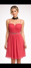 ADRIANNA PAPELL DRESS/CORAL/LENGTH 36"/NEW WITH TAG/RETAIL 159/LINED/SIZE 4