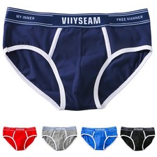 Men's Breathable Cotton Brief Underwear Soft Sports Panties Size M 2XL