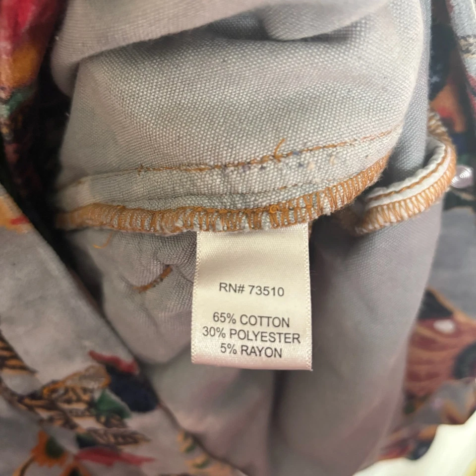 Chaqueta de Terciopelo Floral Ivy Jane XL Gris Multicolor Abrigo Abotonado Foto 4 de 4