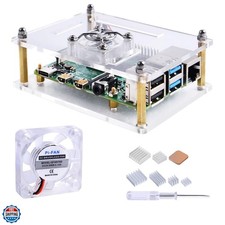 Acrylic Case for Raspberry Pi 4 Model B Raspberry pi 3 Model B , Pi Case wi...
