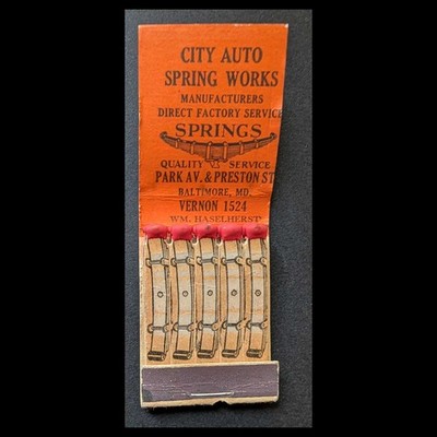 Full Length Full Book Feature Matchbook City Auto Spring Works Baltimore MD