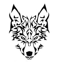 Sticker Wall Car Sticker Wolf Black Paper 2 pieces Mouth Closed Decal Motorcycle