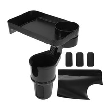 1 Pcs for Most Vehicles Car Cup Holder Expander with Attachable Tray 360  Rot...
