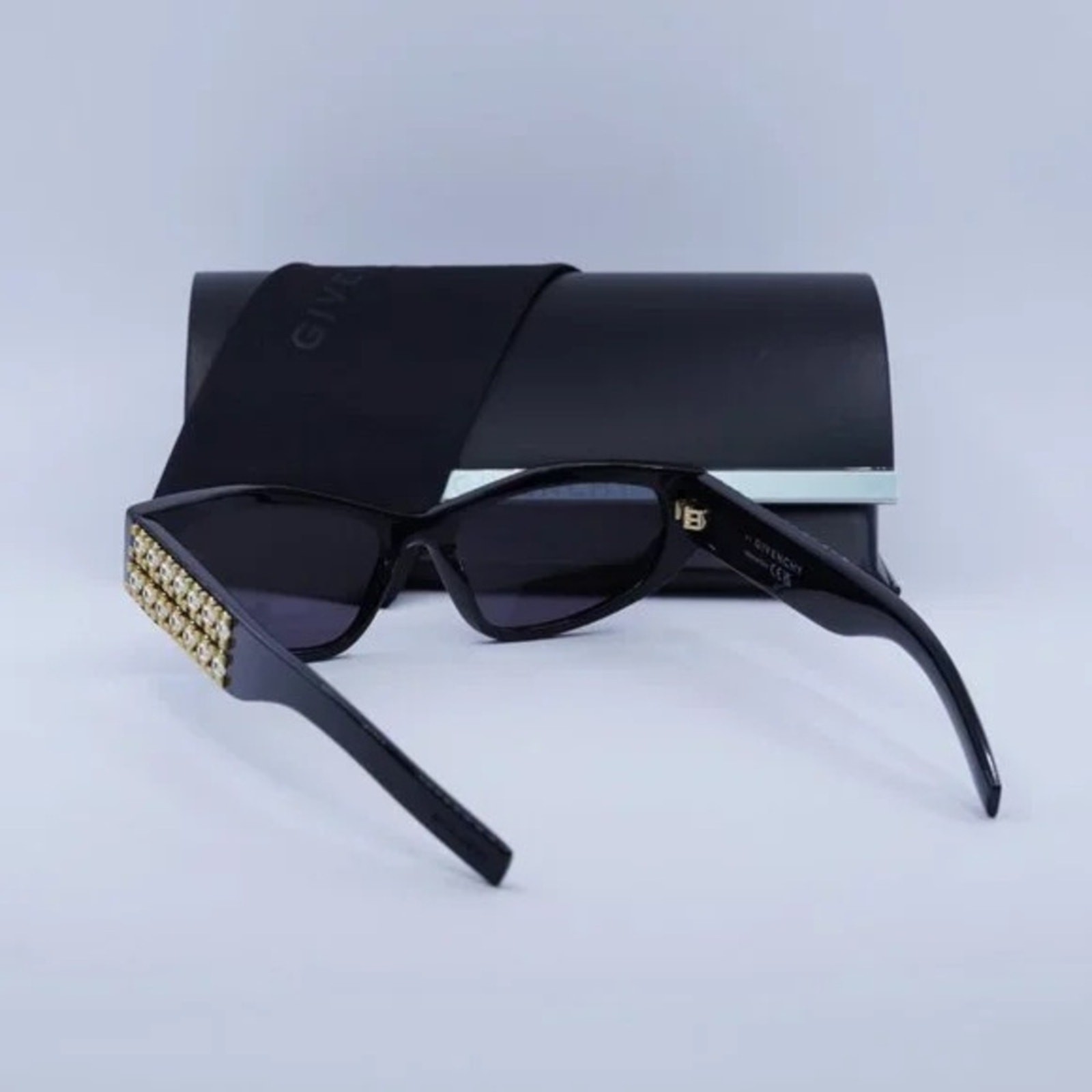 New! Givenchy Elegant Black Sunglasses with Crystals, GV40078I 01A, Authentic thumbnail 10