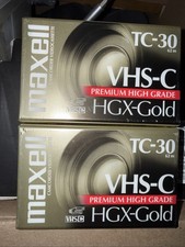 Maxell TC-30 HGX Gold VHS-C Video Camcorder Tape Premium High Grade Lot Of 2