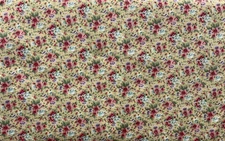 Vintage Peter Pan Fabrics Beige Yellow With Pink Purple Blue Flowers 36”by 36”