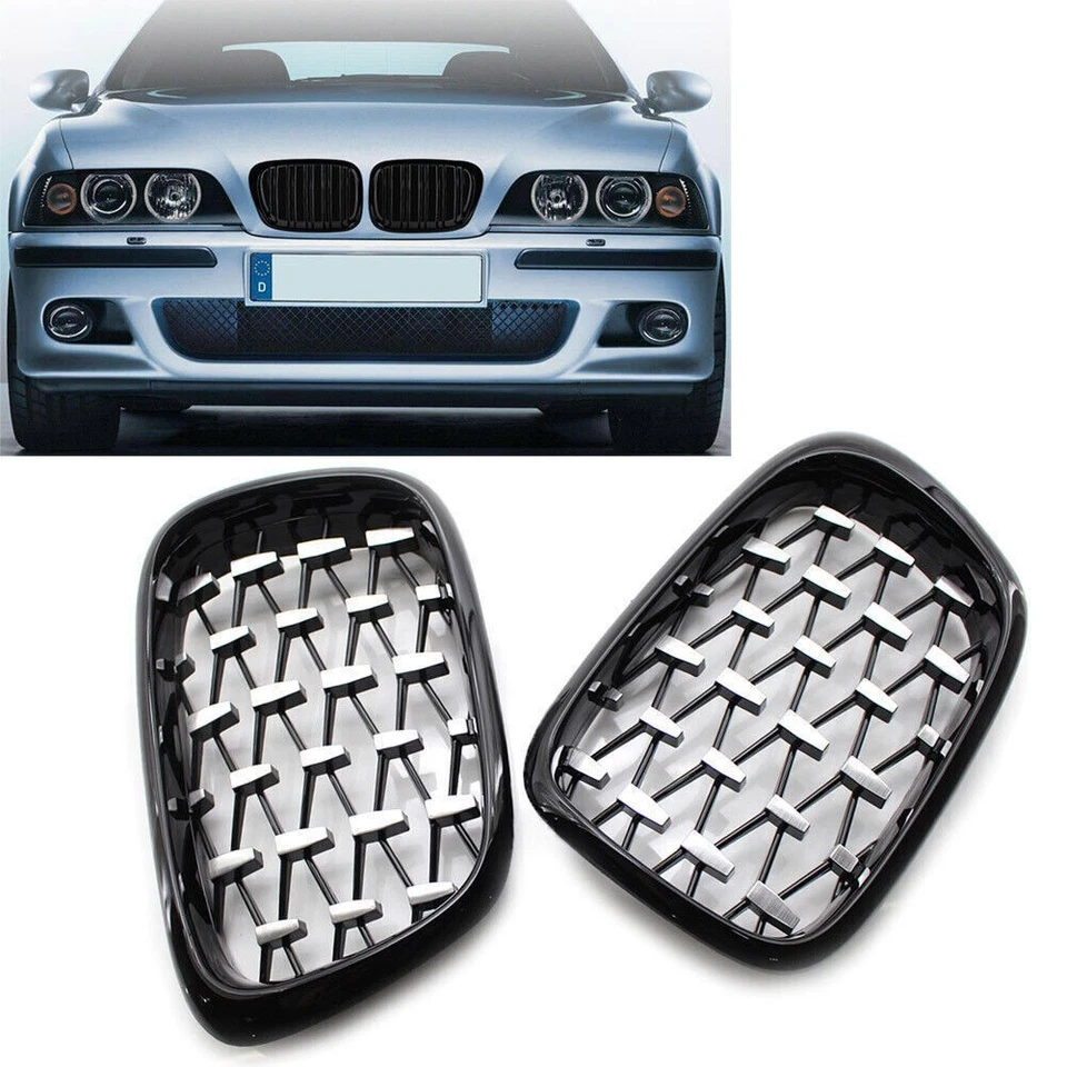 Parrilla delantera para BMW E39 serie 5 1999-2003 Diamond Meteor último estilo Foto 2 de 4