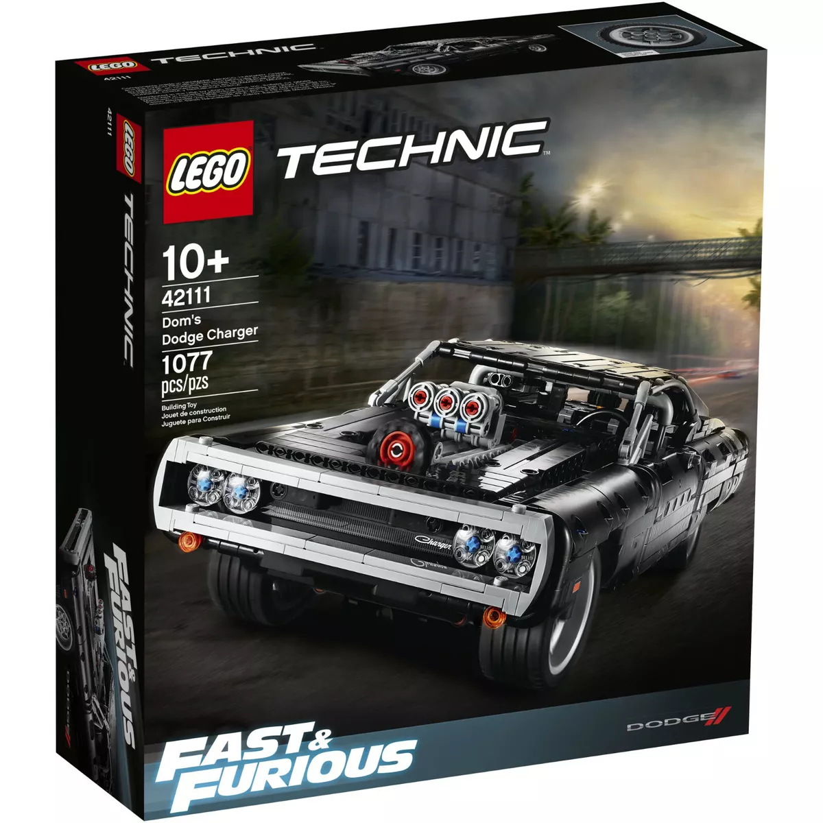 LEGO Technic Fast & Furious Dom's Dodge Charger Muscle Race Car (1,077  Pieces)