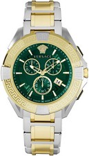 Versace VE5CA0423 Chrono Sporty green silver gold Stainless Steel Mens Watch NEW
