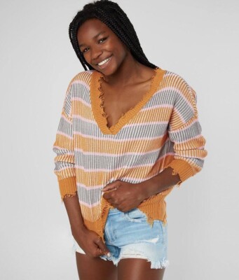 Daytrip Ribbed Shredded Raw Hem Drop Seam Asymmetrical