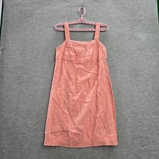 Old Navy Women Dress 2 Pink Mini Shift 100% Linen Pleated Sleeveless Summer