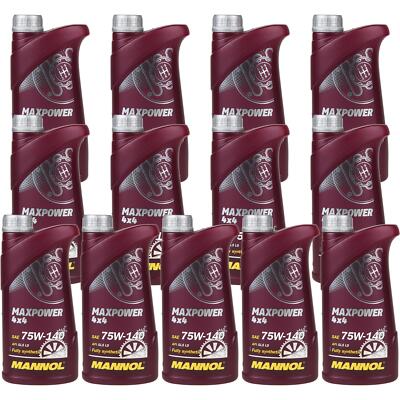 13x1 Liter Original MANNOL Getriebeöl Maxpower 4x4 75W-140 API GL 5 LS Gear Oil