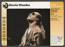Stevie Wonder   Story of America History Card Arts Entertainment