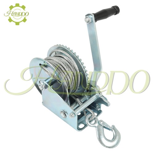 Manual Winches 1600lbs Hand Winch Boat Winch Hand Crank Winch With 32ft Cable - Afbeelding 1 van 17