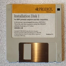 Original Prodigy Ver 3.1 Installation Disk 3.5" Floppy Disk 1990 Vintage
