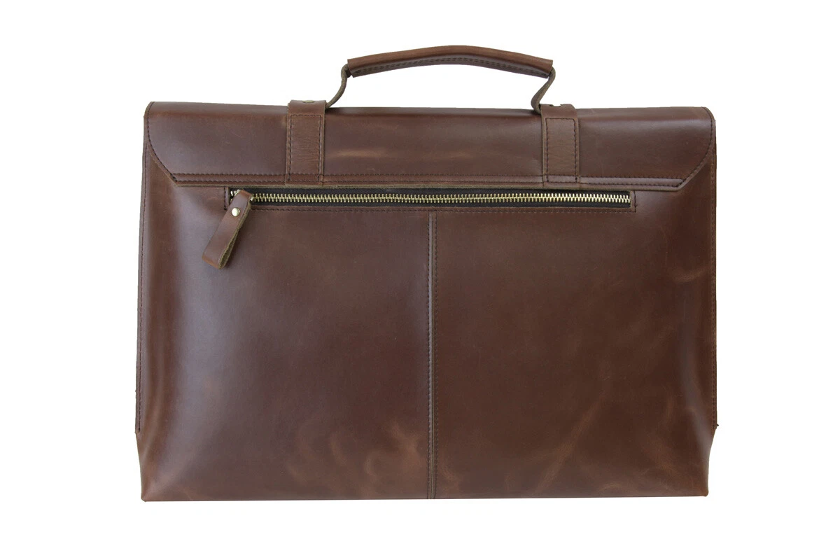 Strongrr Single Piece Brown Professor Briefcase Vinyl 17 inch