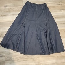 Vintage Sears Skirt Womens 12 Bue A Line Denim Jean Made In USA