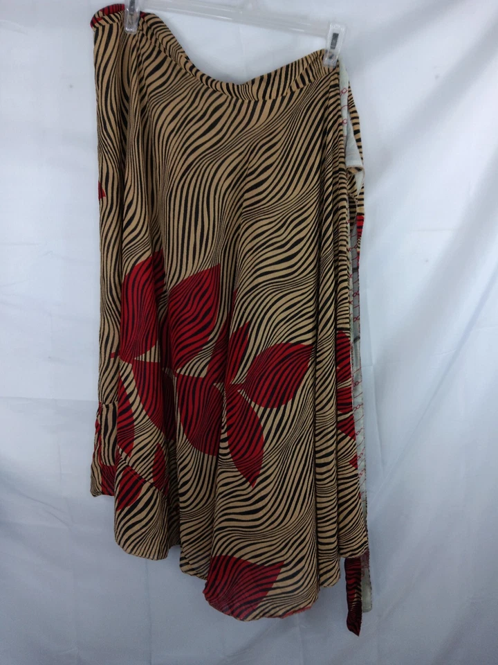 Falda boho envolvente de sari de seda reversible para mujer Cottage Core talla única Foto 4 de 4