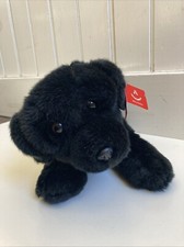 NWT Aurora Black Lab Puppy Dog Plush Cole - Soft Cute 12"