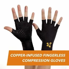 _ Copper-Infused Fingerless Compression Gloves, Designed to Support Enhanced Per
