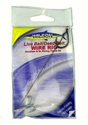 Wilson Live Bait/Dead Bait Wire Rig #2 Treble Hoodlum 69lb