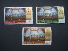 3 MNH Stamps Guyana Easter 1969