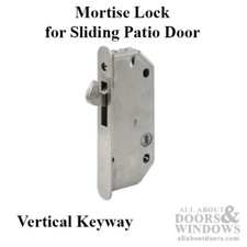 Mortise Lock, Sliding Patio Door, Vertical Key way - Stainless Steel