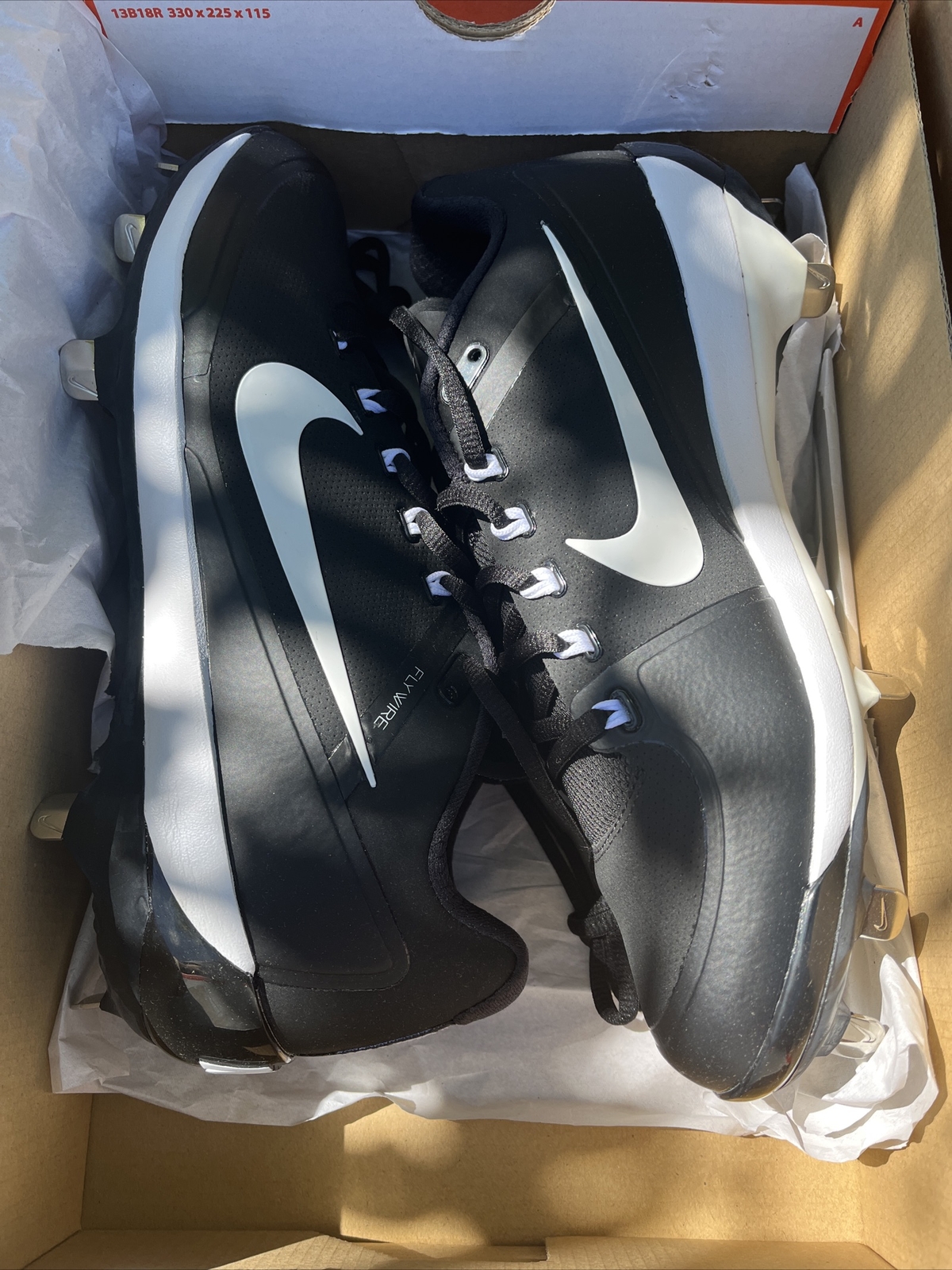 Nike Air Clipper Baseball Cleats Mens 8.5 Black Molded Plastic. Very