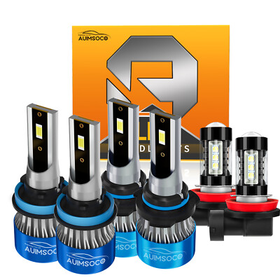 6000K LED Lamp Hi Lo Beam+Fog Light Bulbs For Jeep Grand Cherokee 2014-2018
