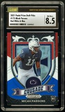 MICAH PARSONS 2021 Panini Prizm Draft Picks #175 Red White Blue Prizm RC CSG 8.5