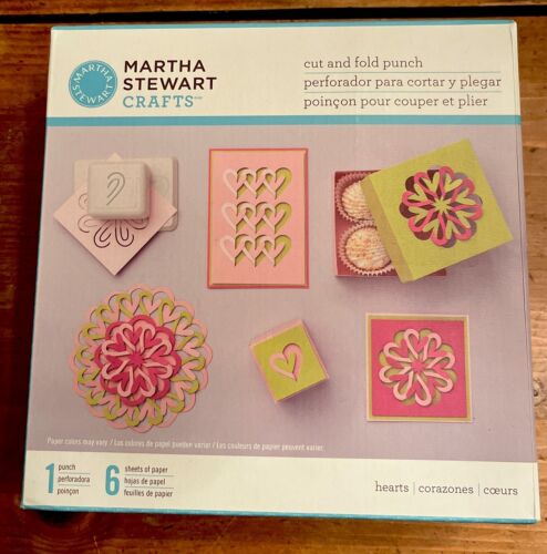 Martha Stewart Crafts Cut and Fold Punch Hearts New in Box - Picture 1 of 5