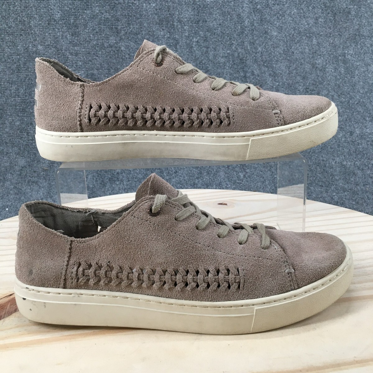 トップス A Toms Shoes Womens 9.5 Lenox Casual Sneakers Beige Suede Round Toe