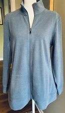 HI-TEC SUPER COZY FULL ZIP TEC FLEECE BLUE/GRAY LONG SLEEVE SZ XL Women’s