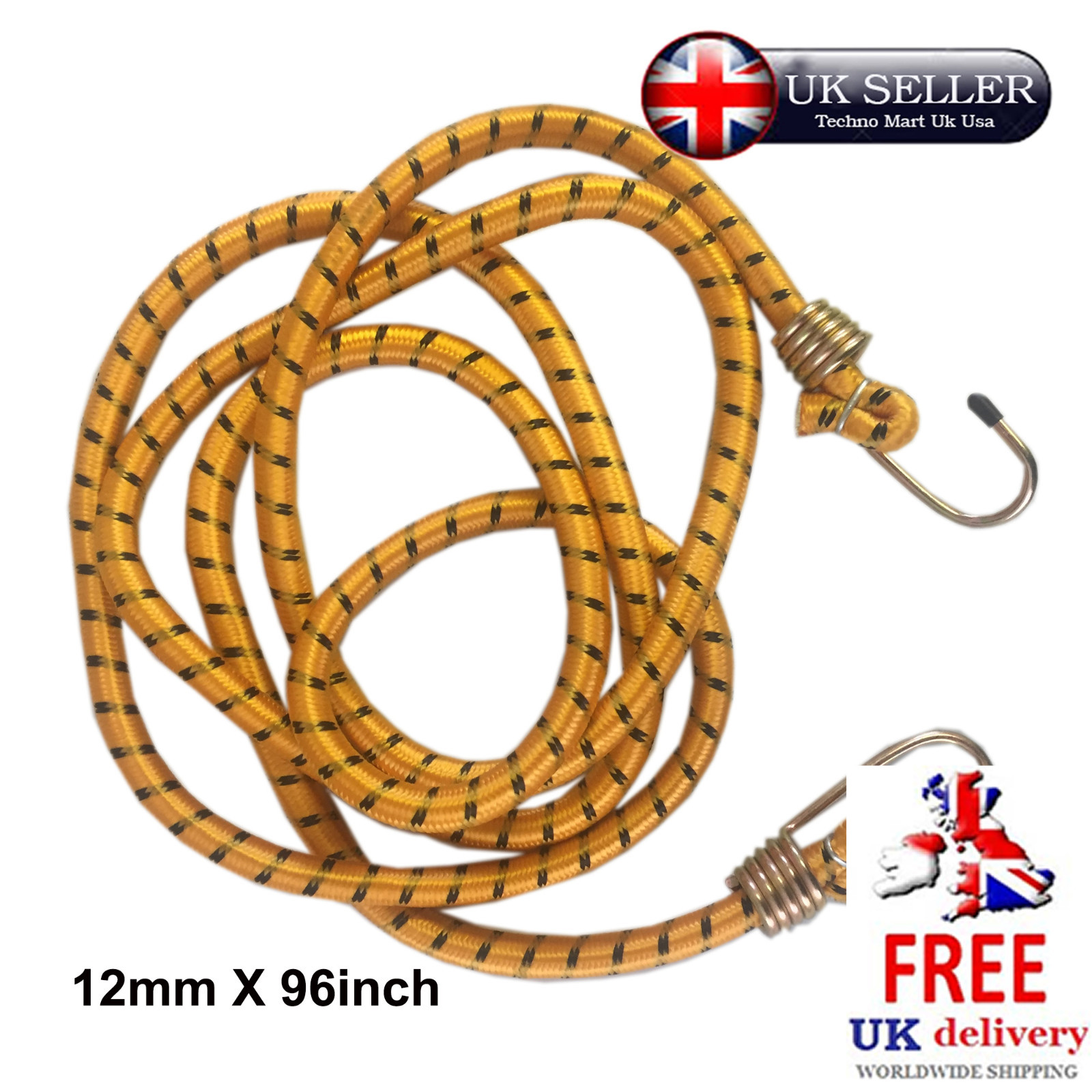 12mm 1/2” Bungee Rope Cord Octopus Hooks Luggage Elastic Tension Straps