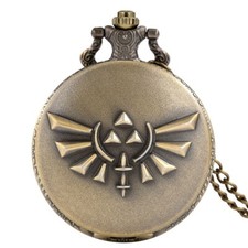 Bronze Quartz Pocket Watch with Pocket Necklace Chain Gifts for Men Women Kids