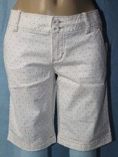 NEW Aeropostale White w/ Tan Polka-Dots Bermuda Shorts Size 0 See Measurements