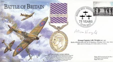 BB2 WW2 Battle of Britain Spitfire RAF cover 2015 Biggin Hill signed WRIGHT DFC