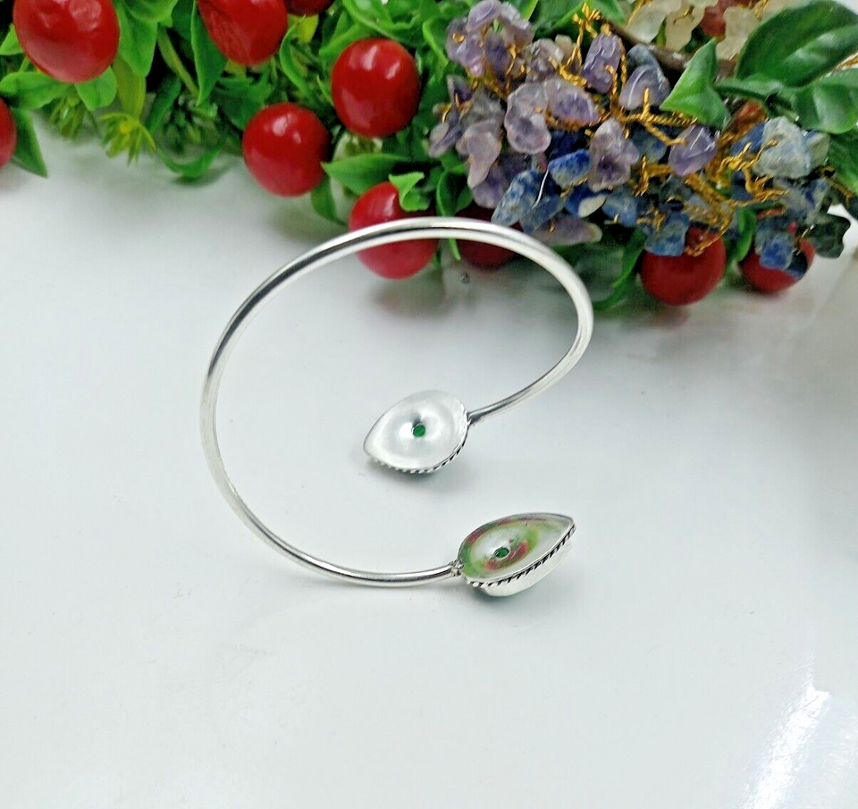 925 Sterling Silver green Topaz Gemstone Handmade Jewelry Bracelet eBay
