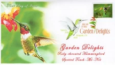 24-091, 2024, Garden Delights, First Day Cover, Digital Color Postmark, Hummingb