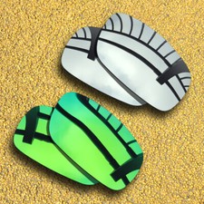 US 2 Pairs Polarized Lenses Replacement for-Oakley Crankshaft-Silver Green