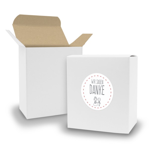 Itenga Set Wir Sagen Danke 24Xfaltschachtel Quader Gastgeschenk Hochzeit M27-image