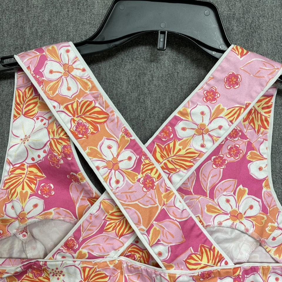 Camisa Island Republic Para Mujer 8 Rosa Top Corto Sin Mangas Blusa Sin Mangas Floral Foto 4 de 4