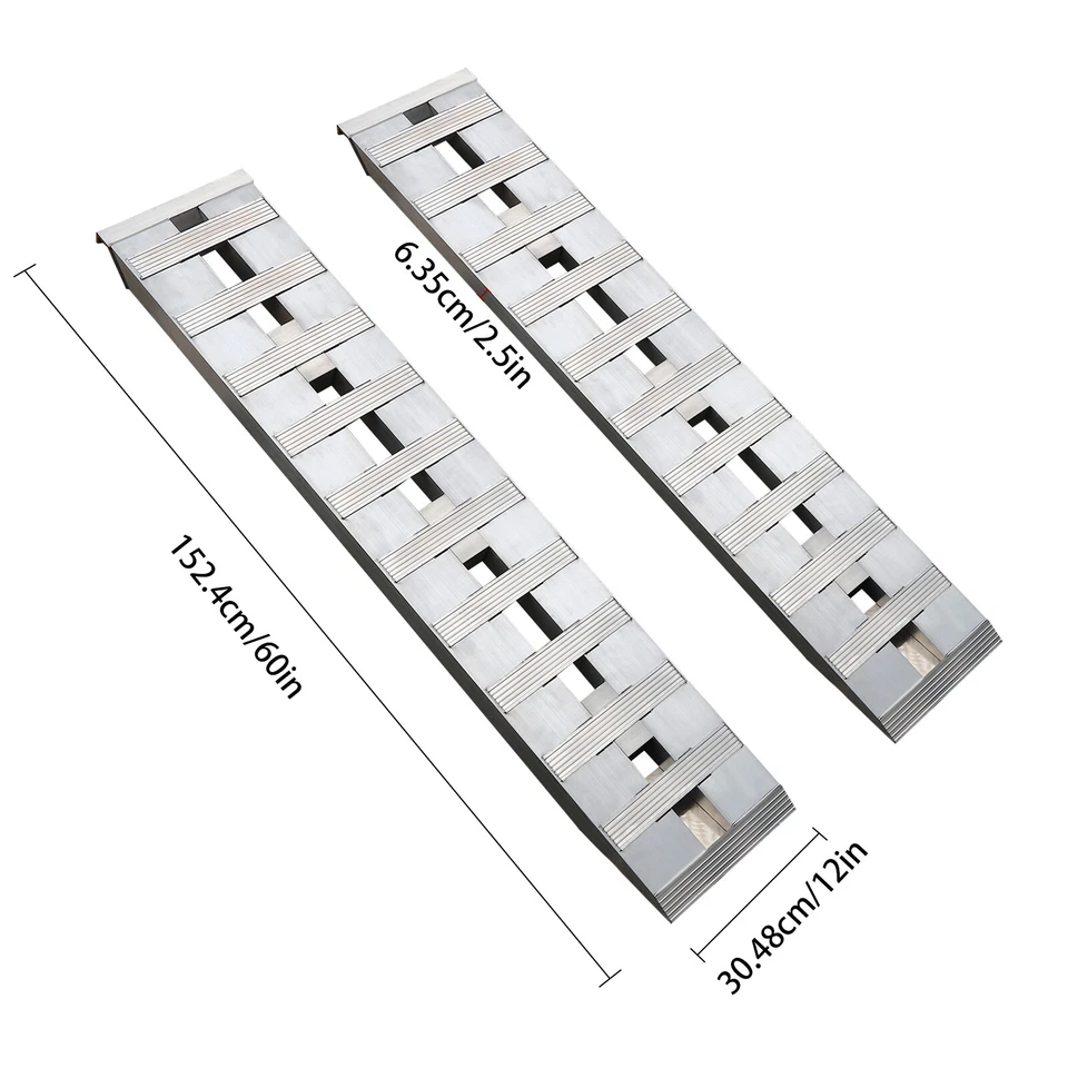 2pcs Aluminum Trailer Ramps Truck Car Auto Trailer Ramps Loading Ramps 6000lbs - Image 3 of 4