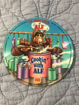 1988 BURGER KING MANY FACES of ALF COOKIN'WITH ALF Flexi-Disk RECORD 